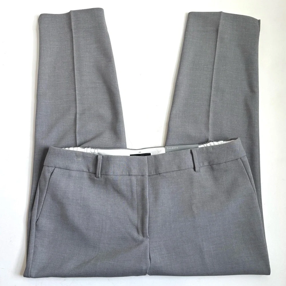 Talbots High Waist Hampshire Ankle Length Curvy Straight Leg Gray Plus Size 18W